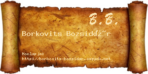 Borkovits Bozsidár névjegykártya